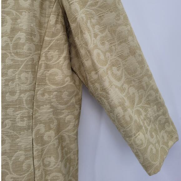 Coldwater Creek Green Textured Three Button High Collar 3/4 Sleeve Jacket - Picture 9 of 13